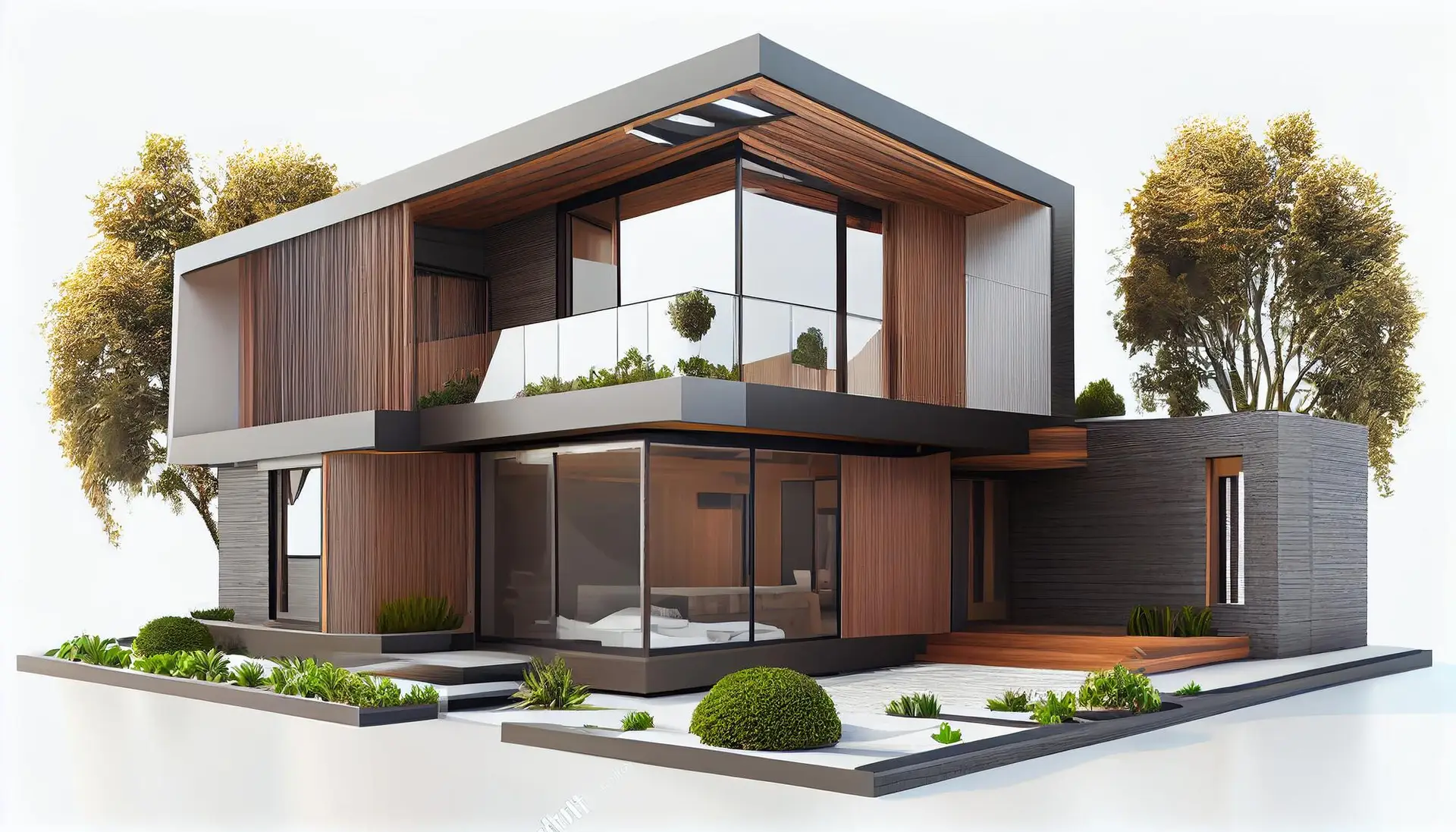 Contemporary custom home representing residential building quality